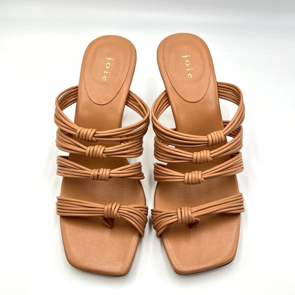 Joie Womens Size 6.5 Olive Brown Leather Strappy Square Toe Sandals Heels Shoes - Picture 3 of 15